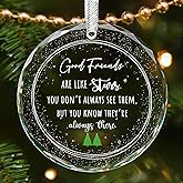 Friendship Gifts for Women 2025, Best Friend Christmas Ornaments Glass Decoration