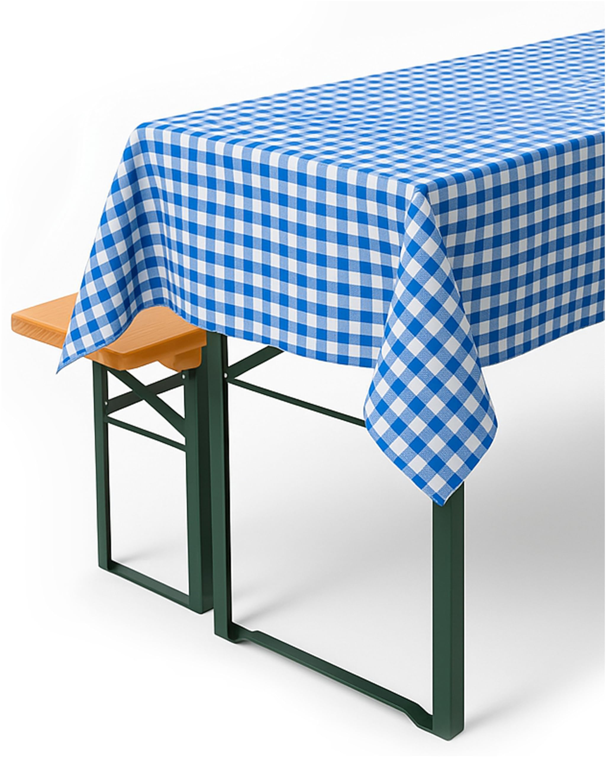 texpot TextilDepot24 Country House Tablecloth, Chequered, 100% Cotton, 110 x 200 cm, Blue/White