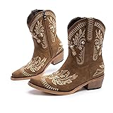 Cusolemore Brown Cowboy Boots for Women, Cowgirl