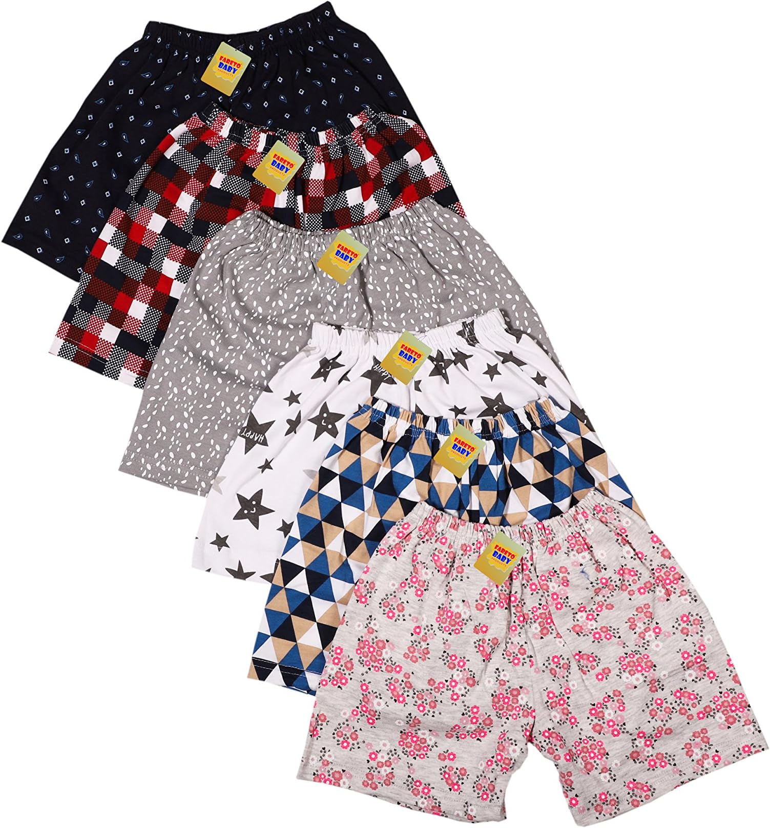 First Kids Step Baby Boy's & Baby Girls Regular Shorts (Pack of 6)