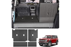 Ecarzo Rear Seat Back Cover for Ford Bronco Accessories 4 Door 2021 2022 2023 Second Row Backrest Protector Mat Dog Seat Liner(Set of 4)