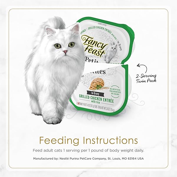 PURINA FANCY FEAST GOURMET WET CAT FOOD VARIETY PACK, PETITES GRAVY COLLECTION, BREAK-APART TUBS, 24 SERVINGS – (PACK OF 12) 2.8 OZ. TUBS