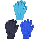3 Pairs Toddler Gloves Kids Mittens Winter Warm Knitted Gloves Full Finger Mittens for Toddler Boys and Girls