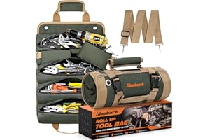 HINSHARK Gifts for Men, Stocking Stuffers for Adults Men Roll Up Tool Bag, Mens Gifts for Christmas Birthday Gifts for Dad Husband Him, Heavy Duty Portable Tool Organization for Mechanic Welding Electrician