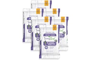 Simpleaf Flushable Wet Wipes Lavender| Eco-Friendly, Paraben & Alcohol Free | Hypoallergenic & Safe for Sensitive Skin | Soothing Aloe Formula | (6 x 25 Counts Convenient Pack) 150 Counts Total