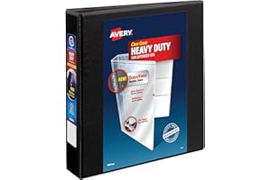 Avery Heavy-Duty 1.5 Inch Binders 3 Ring, View Binder, 1.5 Inch EZD Ring, Black, Sturdy (79695)