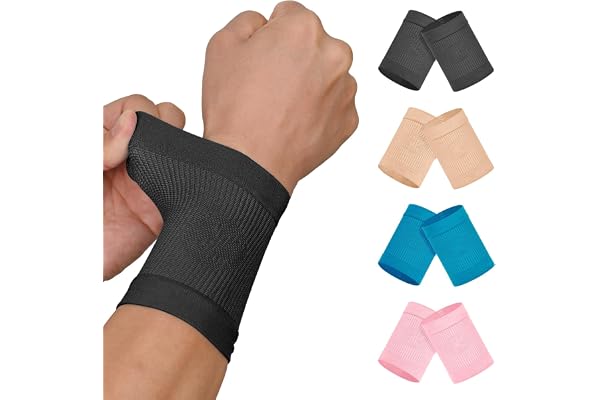 KEKING® Compression Wrist Sleeves for Women Men, 1 Pair, Premium Wrist Support Bands for Carpal Tunnel, Improve Circulation &