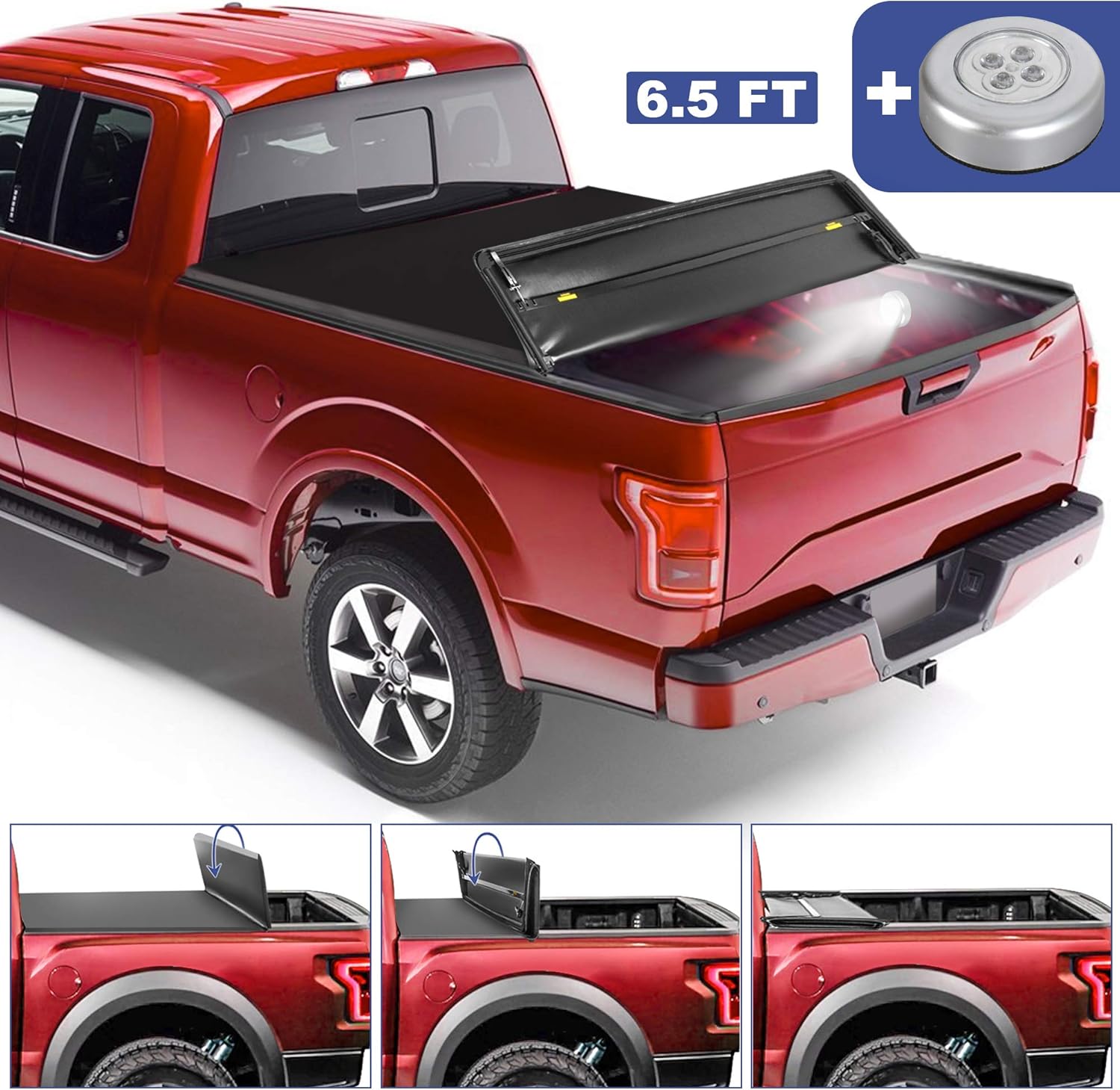 Amazon Com Mostplus Quad Fold 6 5 Ft Soft Folding Truck Tonneau Cover Compatible For 2004 2005 2006 2007 2008 Ford F150 F 150 Excl 2004 Heritage Styleside Four Fold On Top Automotive