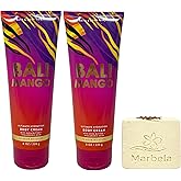 Bath & Body Works Bali Mango 2 Pack Body Cream Bundle with a Creamy Rose Bar Soap - Full Size