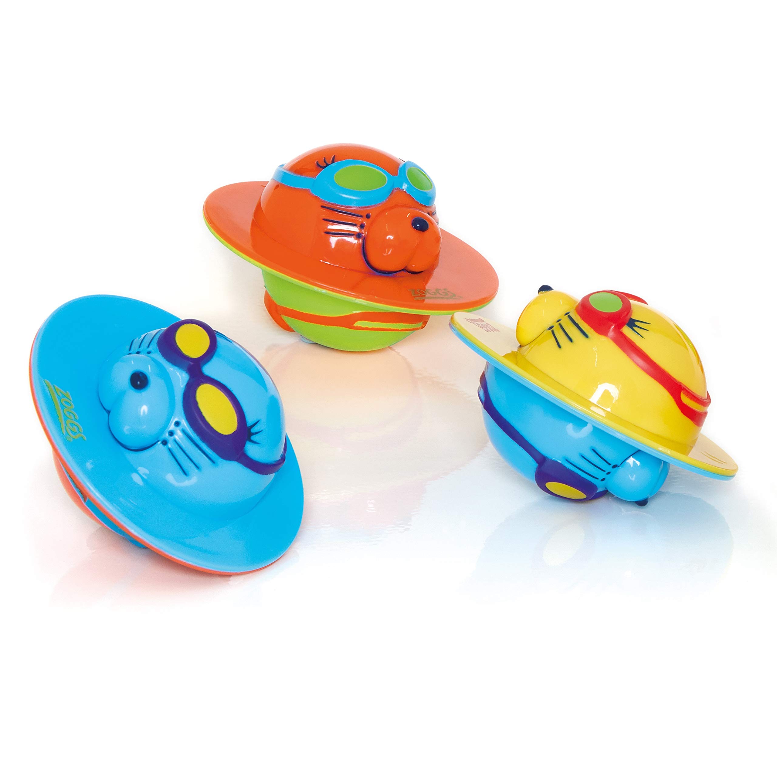 Zoggs Seal Flips Kids Swimming Pool Toys, Brightly-Coloured, Floating Pool Accessories for Children Aged 3 Months - 6 Years, Cute Water Toys, 3-Pack