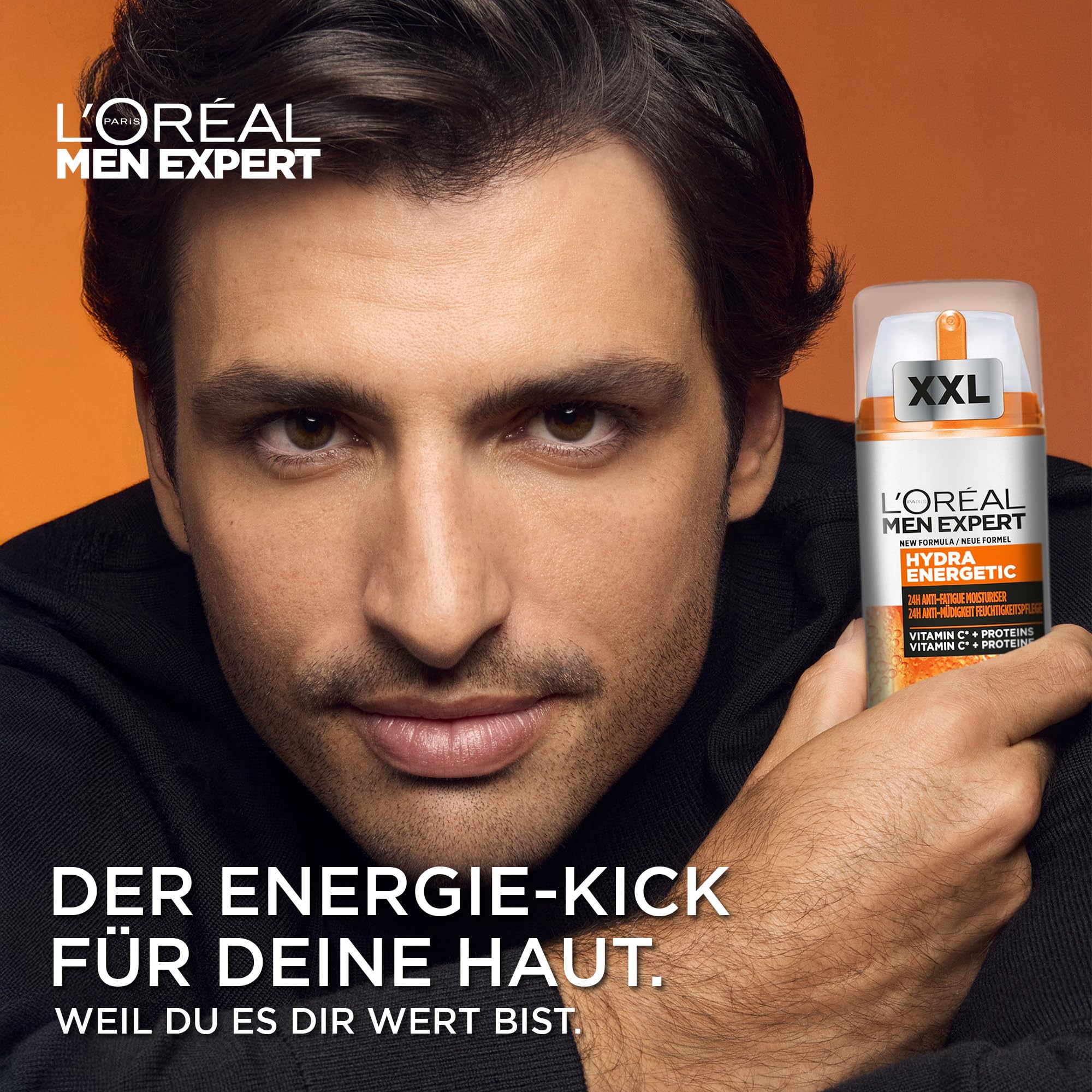 L'Oréal Men Expert XXL Gesichtspflege gegen müde Haut für Männer, Belebende Feuchtigkeitscreme 24H Anti-Müdigkeit, Gesichtscreme für Herren mit Vitamin C, Hydra Energy, [Amazon Exclusive], 1 x 100 ml 2