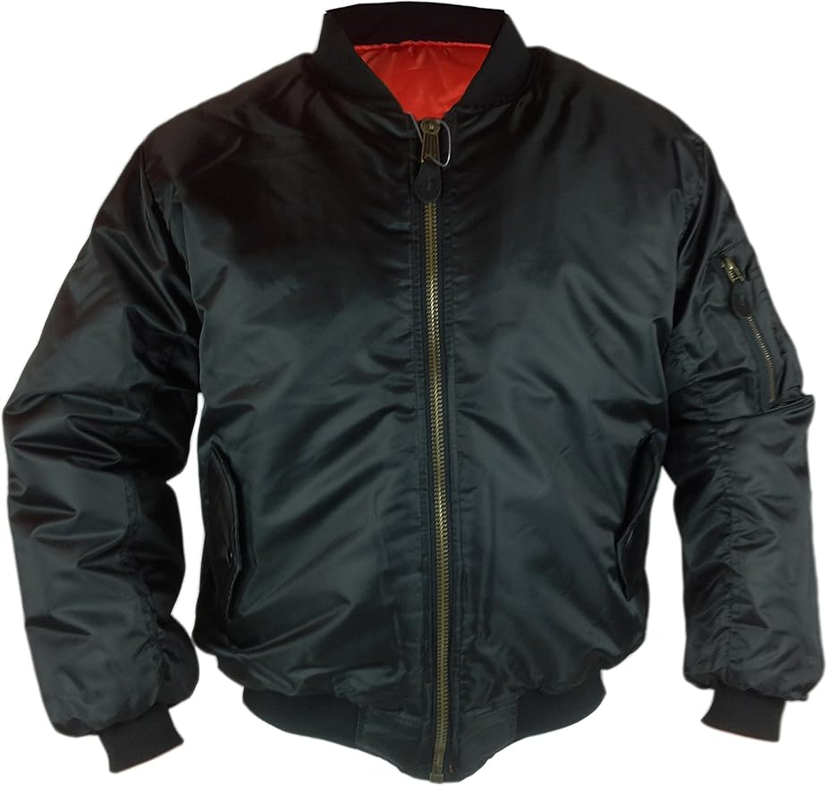 Mens Classic MA1 Military Pilot Flyer Bomber Jacket Reversible with