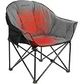 REALEAD Oversized Heated Camping Chair with Fully Thick Padded | Comfy Heated Chairs for Outdoor Sports with 2 Heat Zones, 3‑
