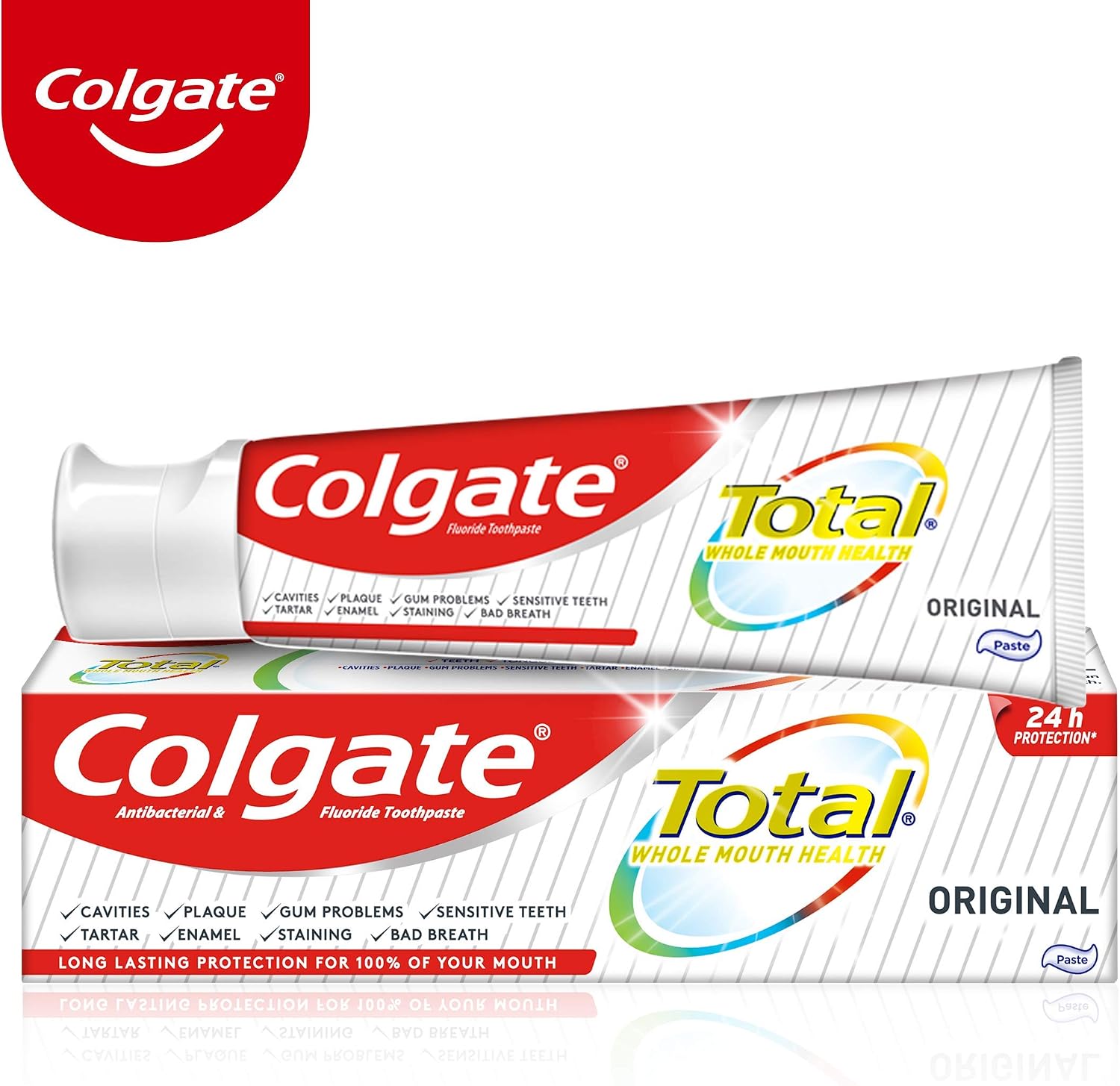 Colgate Total Original Toothpaste {size}, stronger 24-hour bacterial defence*, long-lasting active protection* - Image 3