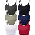 SATINIOR 6 Pack Women Crop Tops Cropped Tank Top Bundle Sleeveless Spaghetti Strap for Sports Yoga