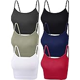 SATINIOR 6 Pack Women Crop Tops Cropped Tank Top Bundle Sleeveless Spaghetti Strap for Sports Yoga
