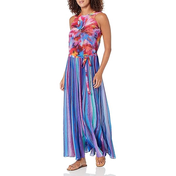 dresses halter neck Liana Blue Porcelain Print Halter-Neck Maxi Dress – Club L London main image 0