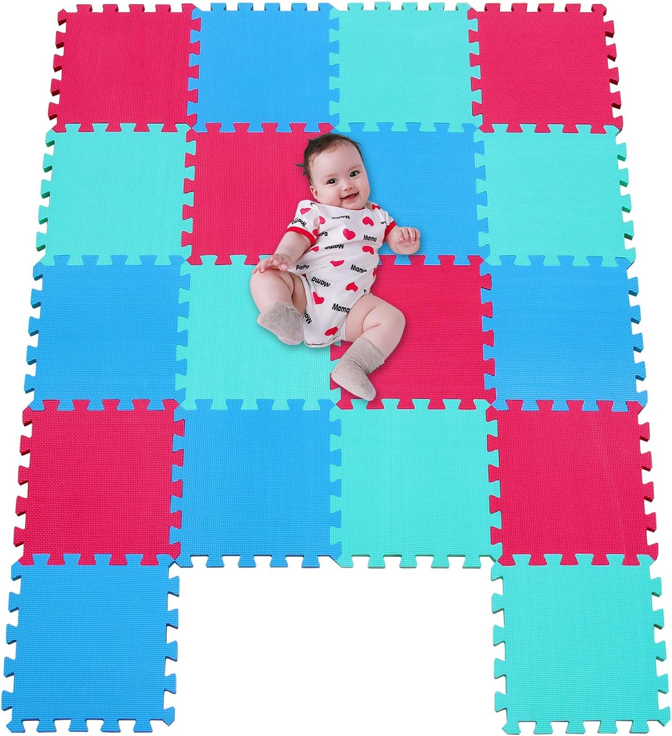Mhehn 18 Tabletas Alfombra Puzzle Bebe Alfombra Infantil Puzzle Suelo Bebe Suelo Goma Eva Tamano 1 62 Cuadrado Amarillo Verde Rojo Juguetes Y Juegos Alfombrillas Para Puzzles