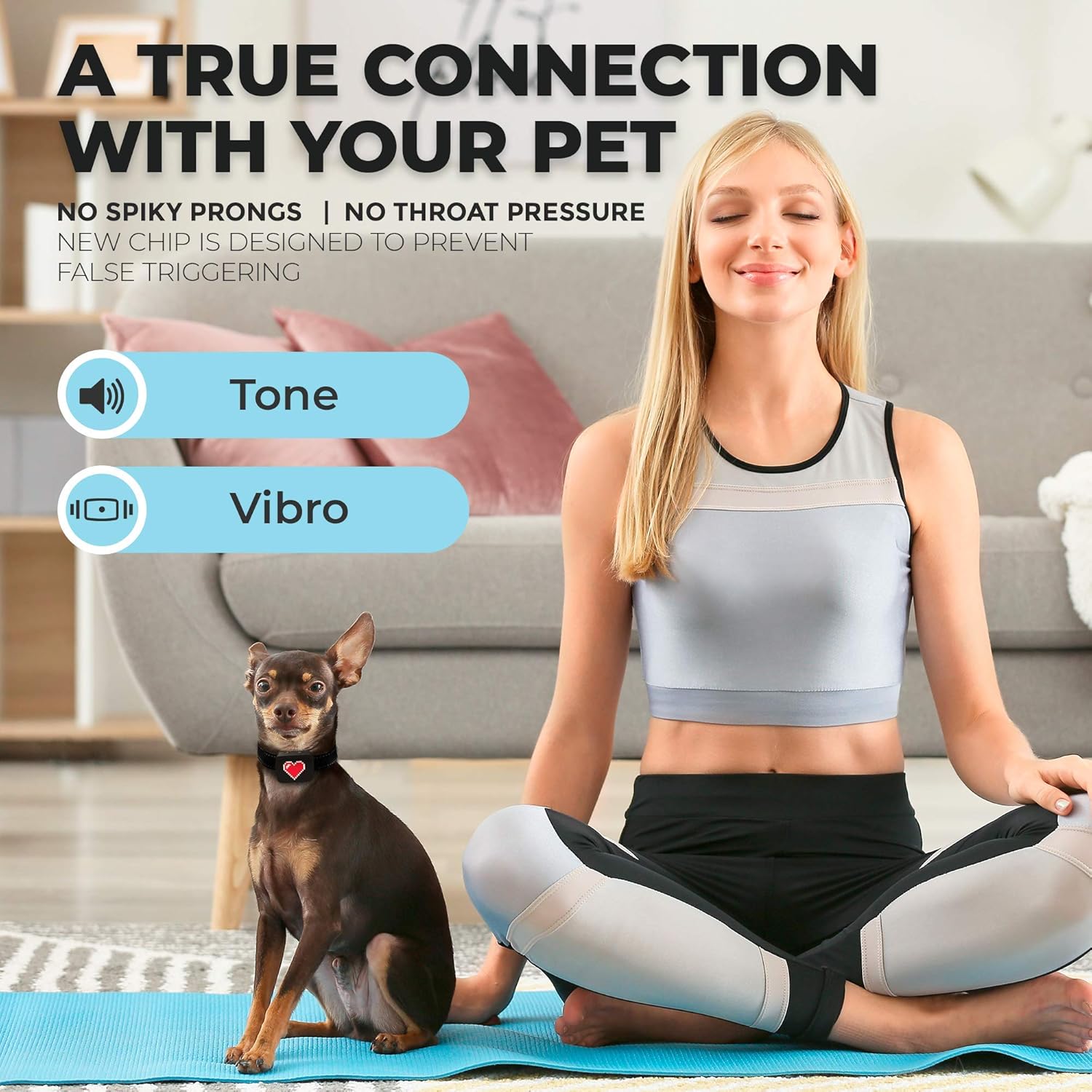 Small Dog Bark Collar Rechargeable - Anti Barking Collar For Small Dogs - Smallest Most Humane Stop Barking Collar - Dog Training No Shock Bark Collar Waterproof - Safe Pet Bark Control Device : Pet Supplies