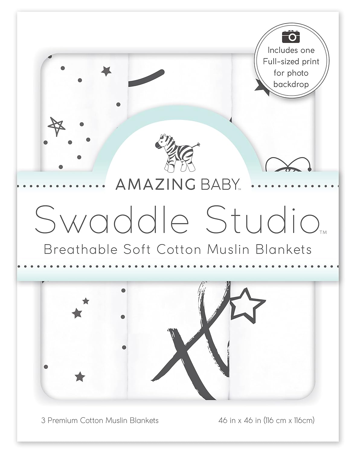 Amazing Baby By Swaddledesigns Lot De 3 Couverture Emmaillotage Bebe En Mousseline De Coton Pour Bebe Couvertures Et Couvertures D Emmaillotage Couvertures D Emmaillotage Mkyra Org