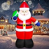 Danxilu 5FT Christmas Inflatable Santa Outdoor Decorations- Blow Up Santa Claus with Gift Bag Built-in LEDs Lighted Decor for Yard Garden Lawn Porch Xmas Holiday Party