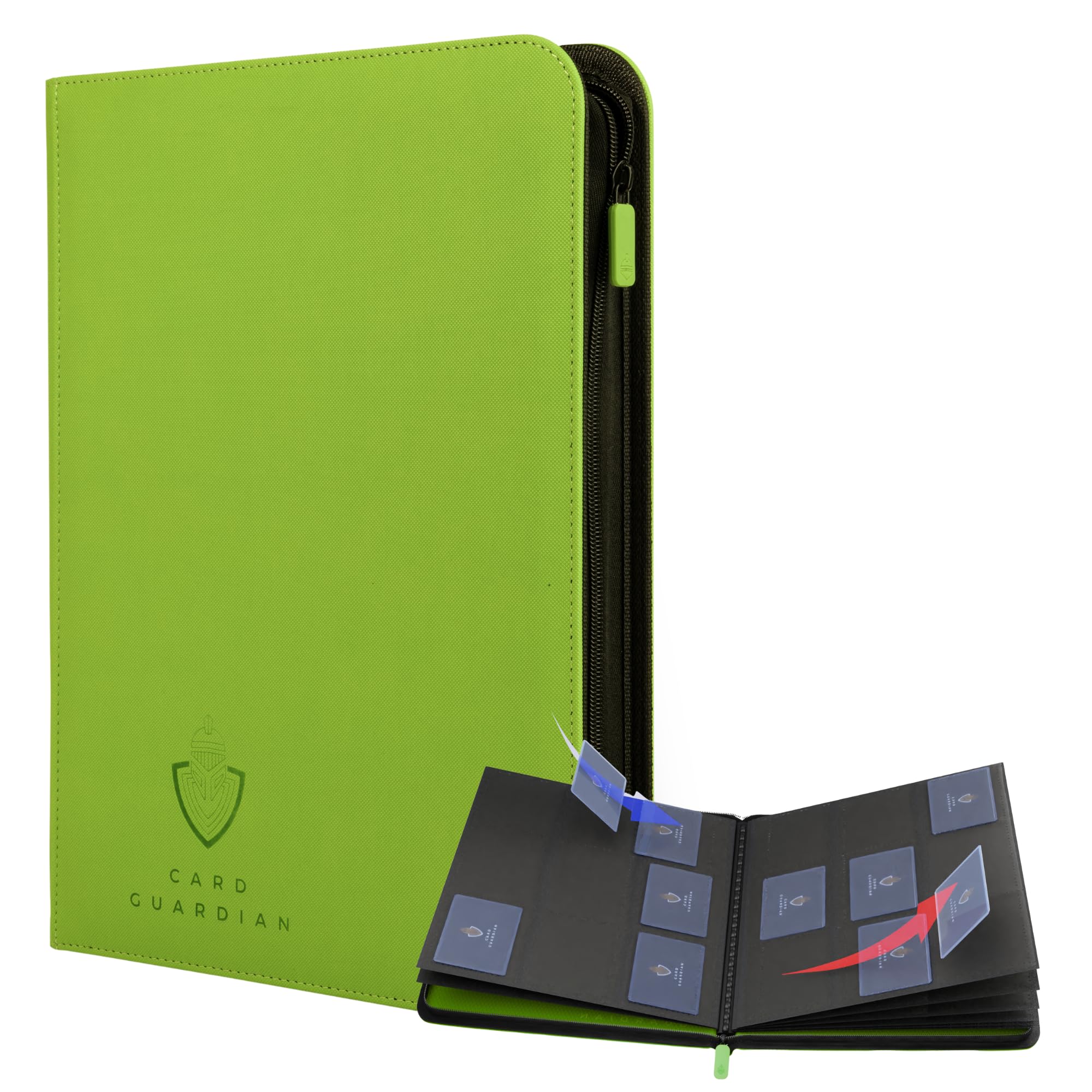 Card Guardian 9 Pocket Card Binder with Zipper – Holds 360 Cards, Side Loading Trading Card Binder for TCG & Football, Premium Card Collection (Lime Green) — image 1