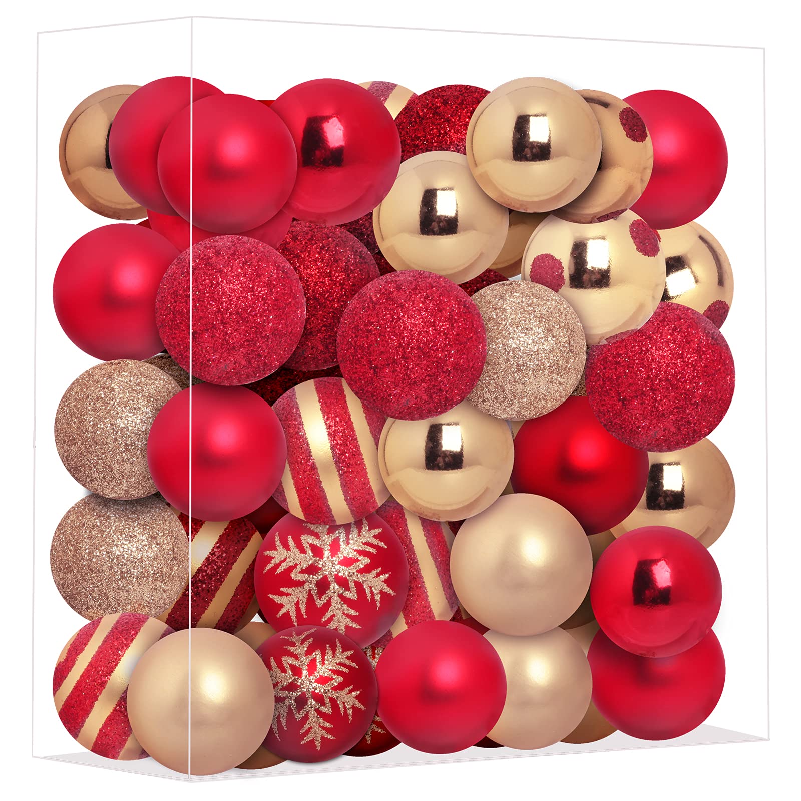 Photo 1 of Roomtip 50ct Christmas Ball Ornaments - 4CM/1.57" Small Christmas Tree Balls Decorations Shatterproof for Tree Holiday Wedding Party Decorations
