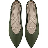 HARENCE Women's Flats Ballet Shoes: Comfortable Pointed Toe Soft Knit Flat Casual Slip On Work Dress Shoes for Walking Wedding Dating