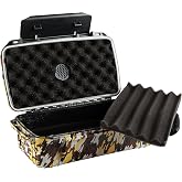 Colibri Firebird Cigar Travel Case &ndash; Waterproof Crushproof Cigar Holder for 10 Cigars, Durable ABS Hard Shell, Secure Latches, Portable Cigar Storage for Travel, Golf, Outdoors (Orange Camo)
