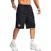 G Gradual Men's Basketball Shorts with Zipper Pockets Lightweight Quick Dry 11" Long Shorts for Men Athletic Gym