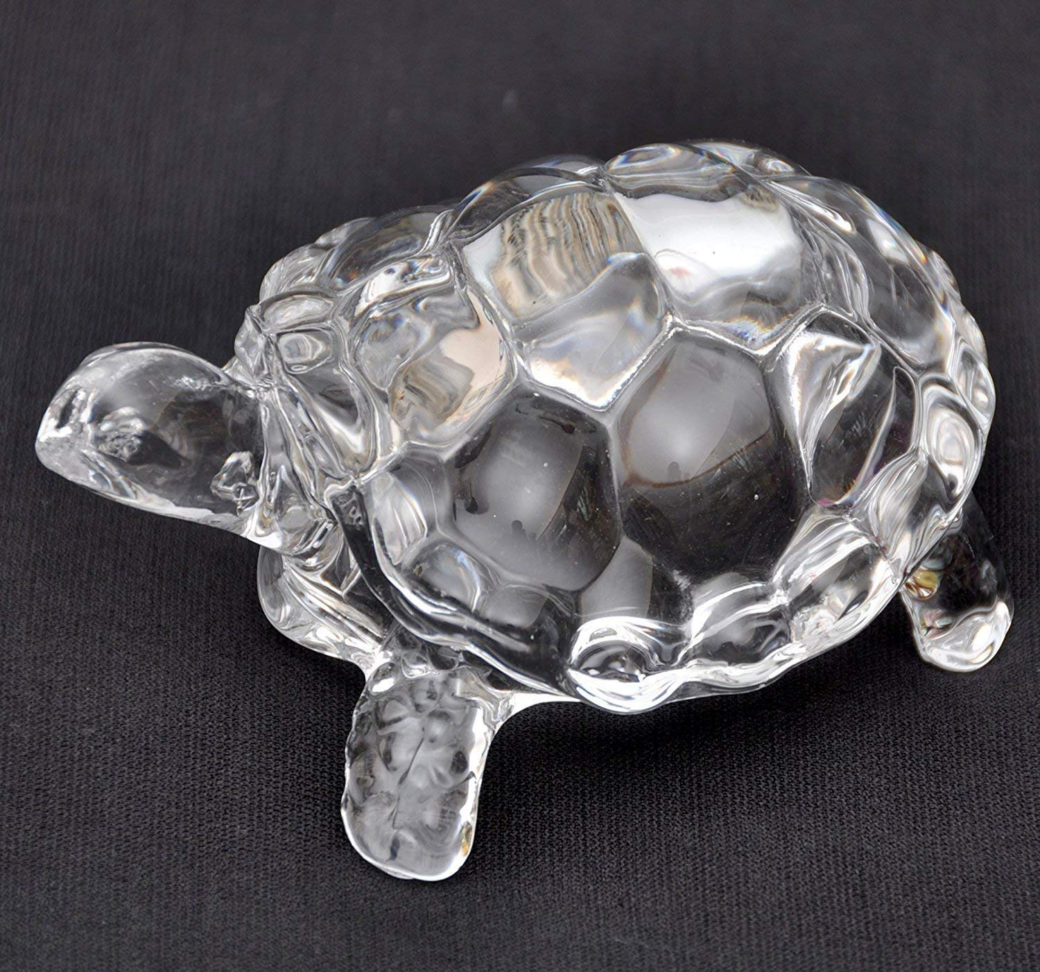 Petrichor Fengshui Vastu Original Clear Crystal Turtle for Peace & Prosperity (XtraLarge - 7.5 inches)