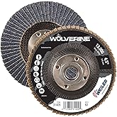 Weiler 31409 Wolverine 4-1/2" x 5/8"-11 UNC NUT Abrasive Flap Disc, 60 Grit Zirconia Alumina, Flat Type 27, Phenolic Backing, Standard Density (Pack of 10)