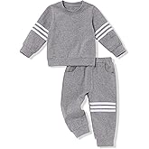 oklady Toddler Boy Clothes Stripe Long Sleeve T-Shirt Tops Sweatsuit Pants Sets Fall Winter Baby Boy Clothes