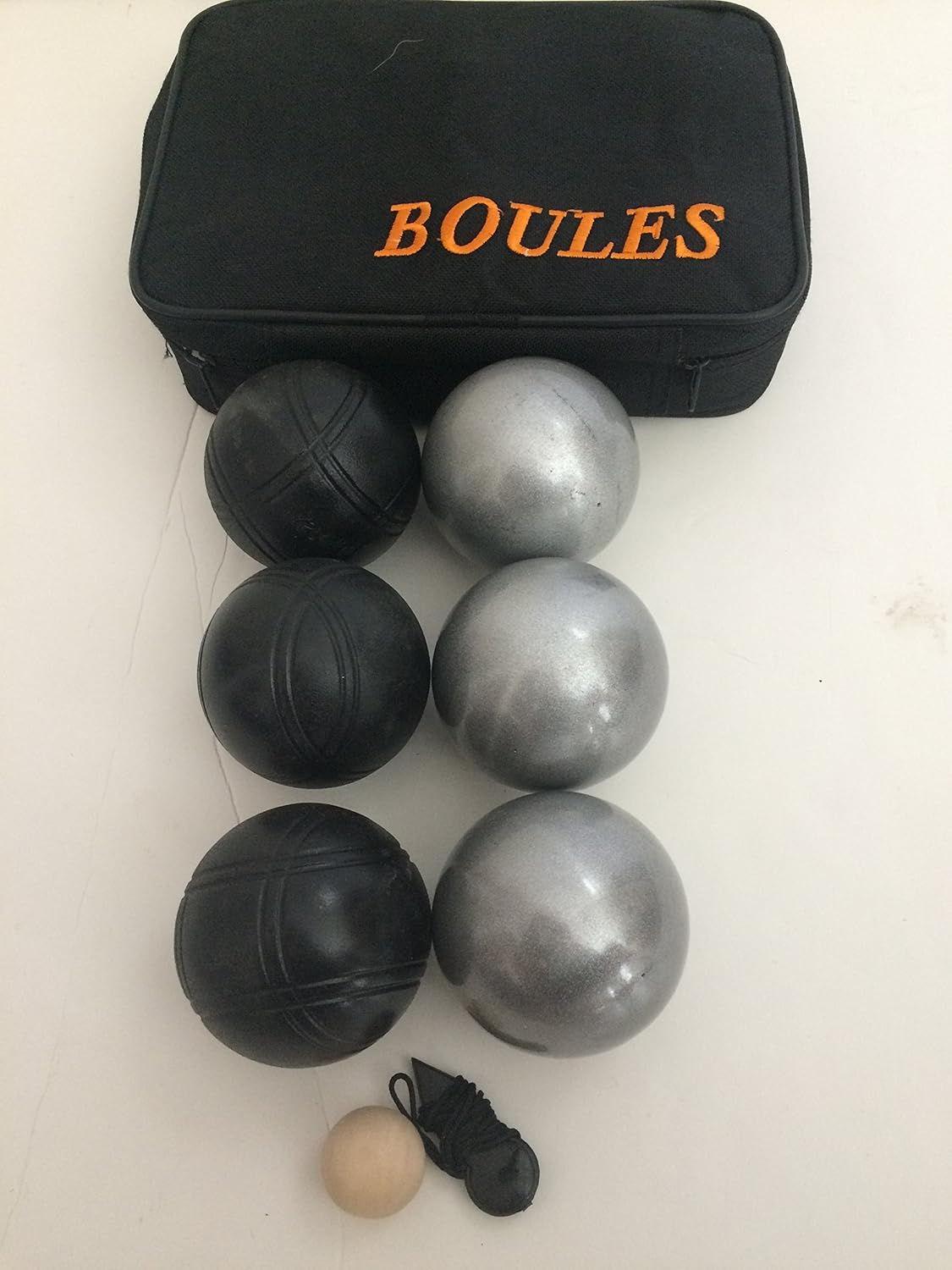 Unique 6 ball 73mm Metal Bocce/Petanque set with 3 grind