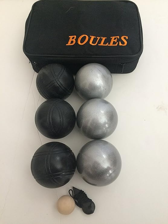 Unique 6 ball 73mm Metal Bocce/Petanque set with 3 grind