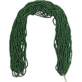 Czech 11/0 Glass Seed Beads, Silver Lined - 12 String Hanks, Multi Colors (Green)