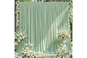 10x10 Sage Green Backdrop Curtain for Parties Wrinkle Free Dark Green Photo Curtains Backdrop Drapes Fabric Decoration for Baby Shower Birthday Party Photography 5ft x 10ft,2 Panels