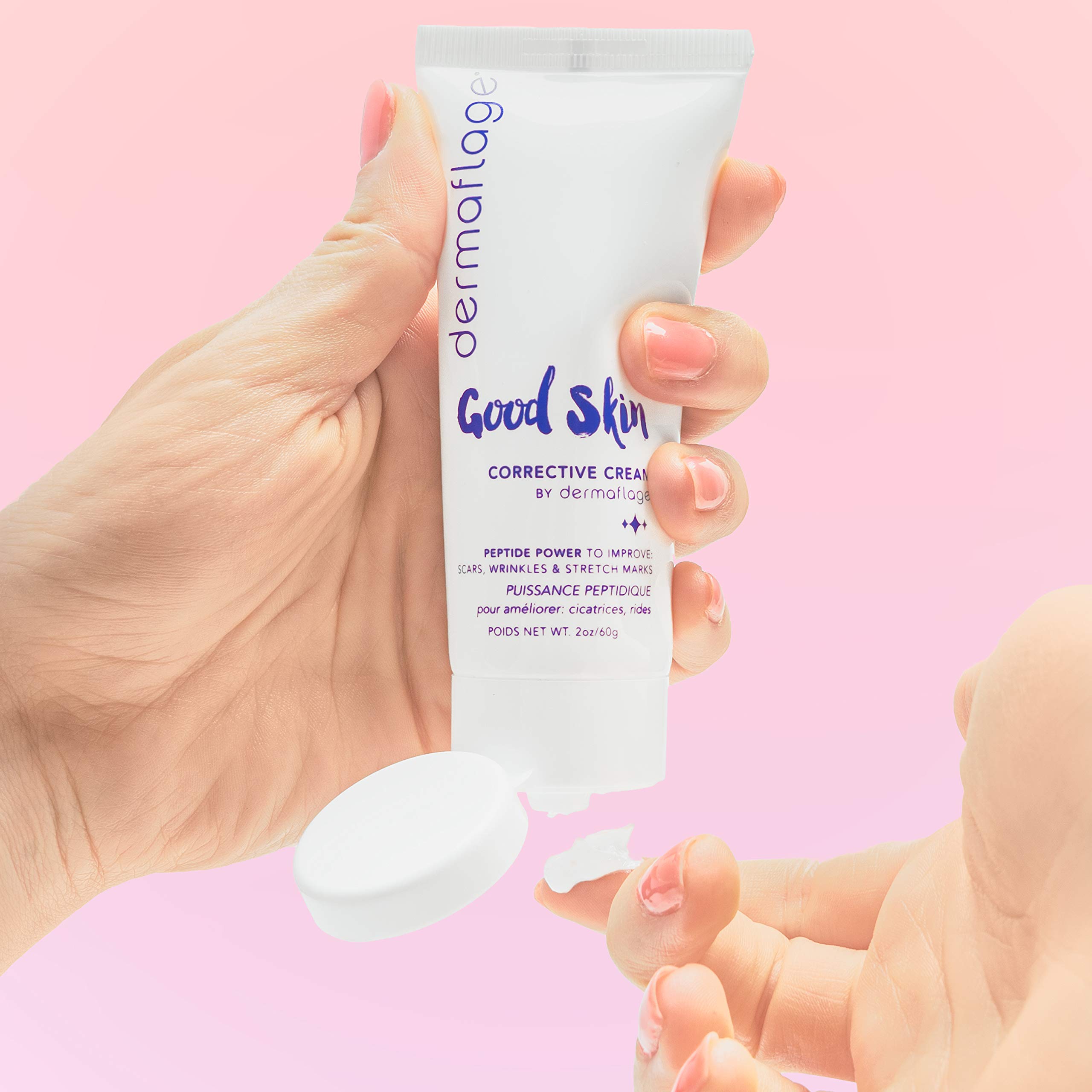 Dermaflage Acne Scar Removal Cream With Peptide Power, Fade Acne, Surgical Scars, Stretch Marks And Wrinkles With Good Skin, 2 oz.