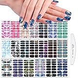 WOKOTO 20 Sheets Marble Nail Stickers Full Nail