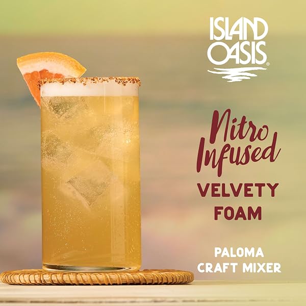 ISLAND OASIS NITRO INFUSED PALOMA CRAFT MIXER, 8.4 FL OZ, PACK OF 4, NATURALLY FLAVORED MOCKTAIL & NON-ALCOHOLIC MIXER