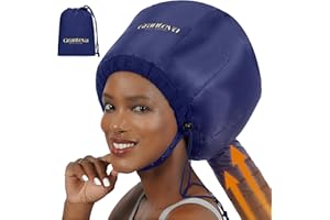 Hooded Hair Dryer w/A Headband Integrated That Reduces Heat Around Ears & Neck - Hair Dryer Hooded Diffuser Cap for Curly, Sp
