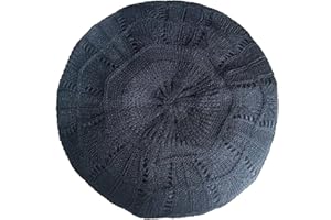 Hysunland Women's Satin Lined Knitted Beret Ladies Winter Autumn Warm and Soft Beanie Hat Solid Color