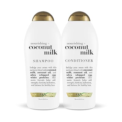 OGX Nourishing + Coconut Milk Shampoo &amp; Conditioner Set, 25.4 Ounce (Set of 2)
