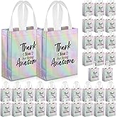 ZJoey 36 Pcs Thank You Reusable Gift Bags Employee Appreciation Gifts for Being Awesome Team Appreciation Gift for Teacher Student Coworker Secretary Assistant(Laser Silver, Awesome Style)