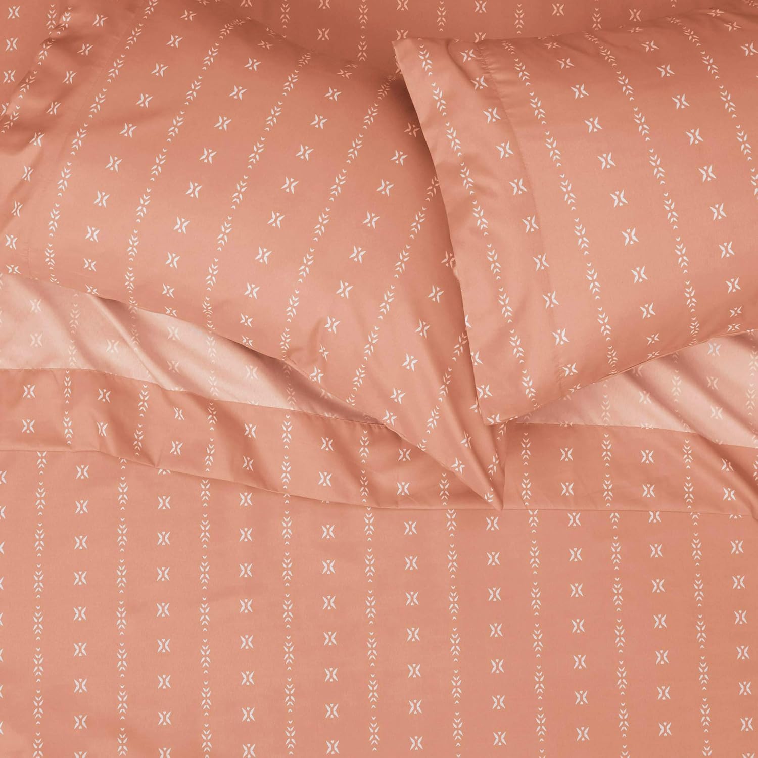  Basics Soft Microfiber Sheet Set with Elastic Pockets - Full, Salmon Simple Stripe: Home & Kitchen