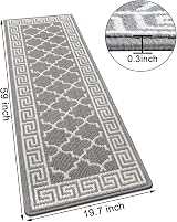 SHACOS Hallway Runner Rug 50x150 cm Non Slip Grey Kitchen Entryway view 5