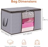 Lifewit 50L Clothes Storage Bags 3 Pack Large Storage Box With Lid Grey view 2