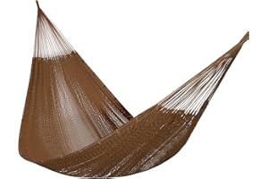 PNAEUT Mayan Hammock, Handwoven XL Thick Soft Rope Hammocks for Outdoor Indoor, Max 600 lbs Capacity, Tree Straps & Carabiners Included (Desert)