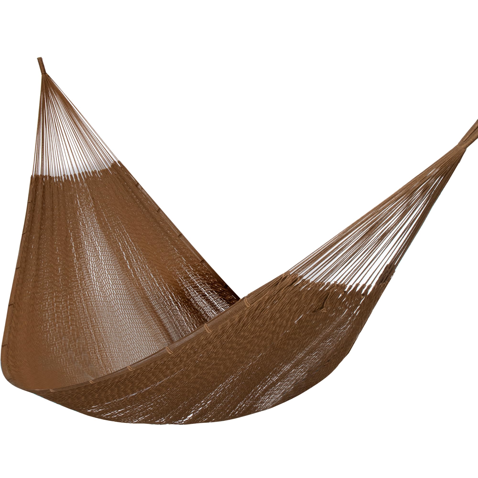 Photo 1 of PNAEUT Mayan Hammock, Handwoven XL Thick Soft Rope Hammocks for Outdoor Indoor, Max 600 lbs Capacity, Tree Straps & Carabiners Included (Desert)