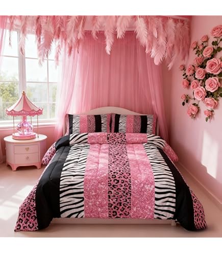 Amazon.com: Grand Linen 5 Piece Oversize HOT Pink Black White